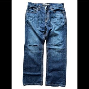 Pre-Owned Mens Express Blake Loose Fit BootCut Blue Denim Jeans SZ 33W x 30L